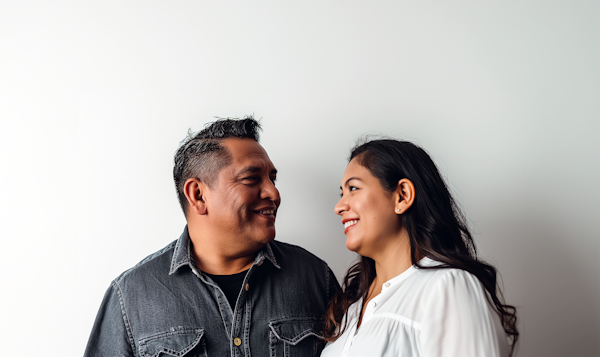 Hispanic Couple Sharing a Joyful Moment