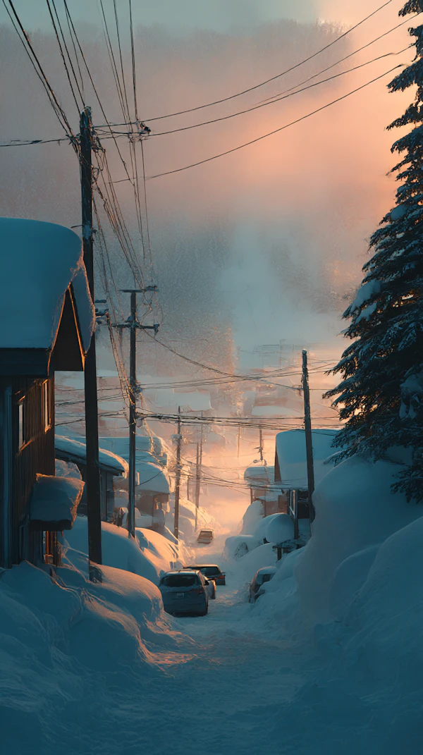 Snowy Sunrise Street