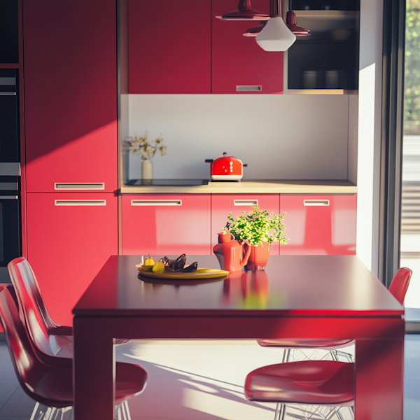 Modern Red Kitchen