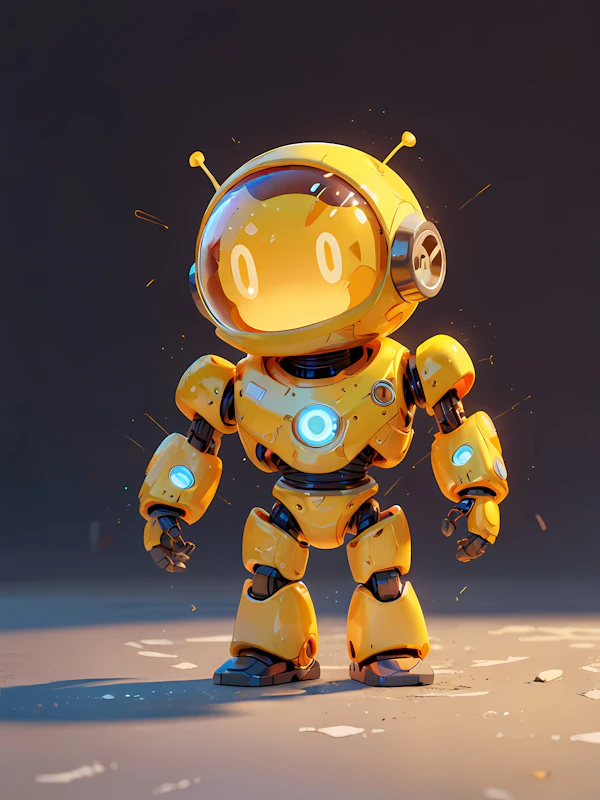 Yellow Futuristic Robot