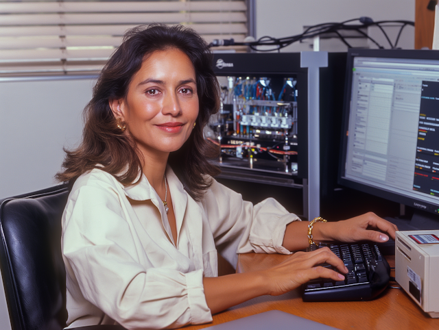 Professional Woman at Technical Workspace