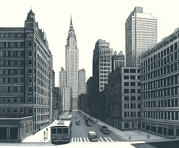 Monochromatic Urban Illustration