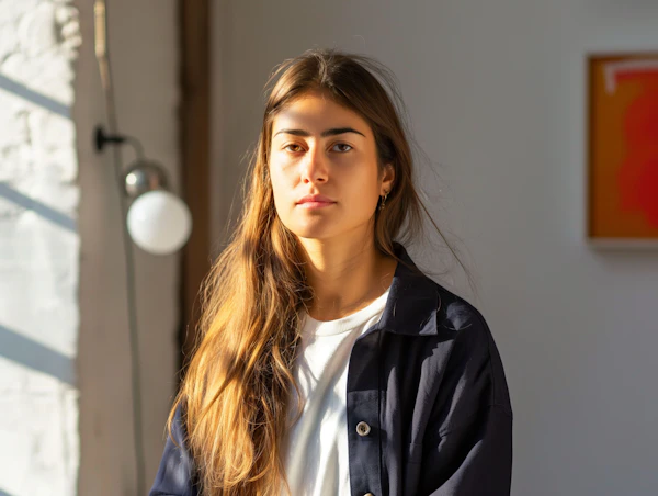 Serene Indoor Portrait of Young Woman