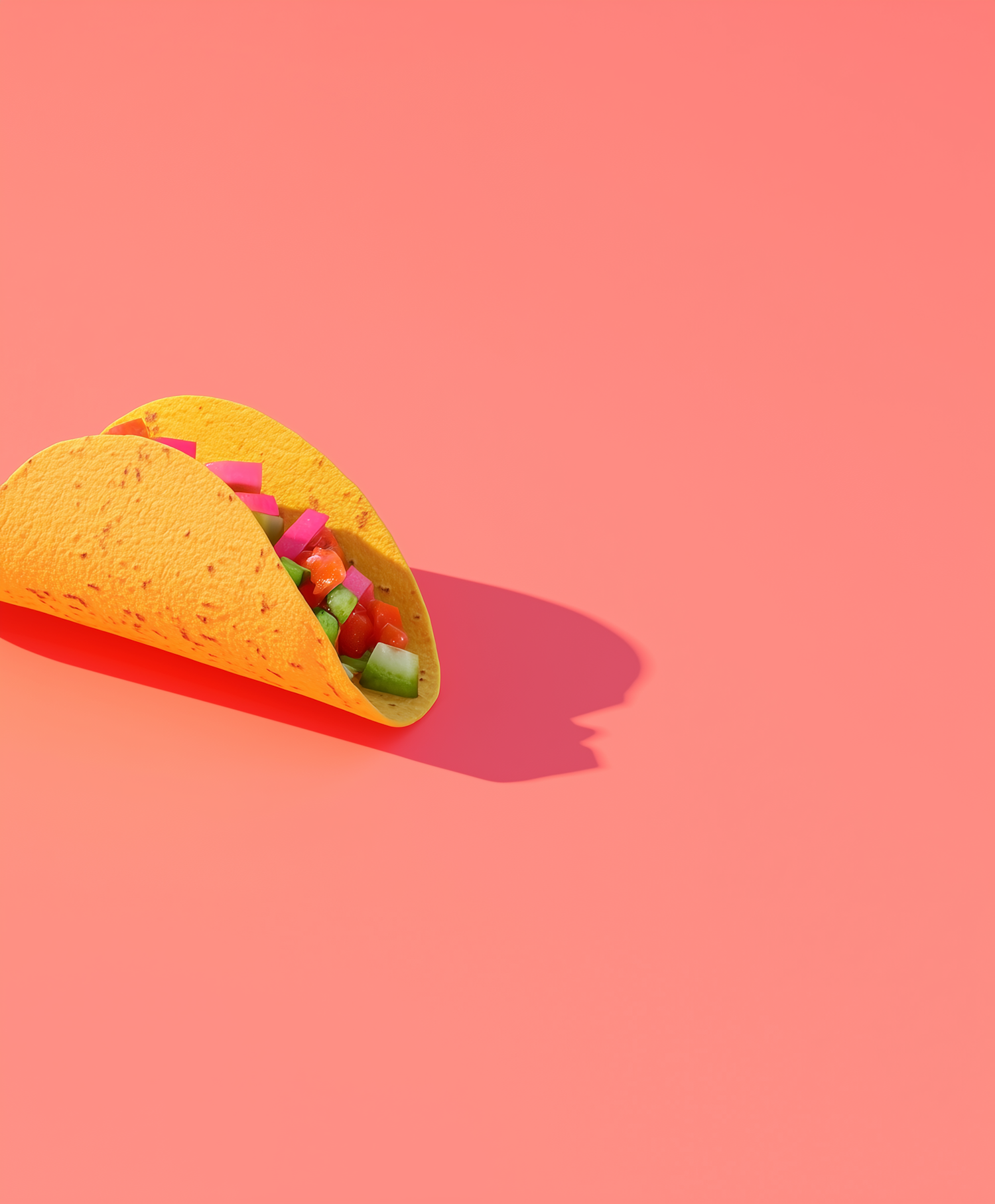 Vibrant Taco on Pink Background