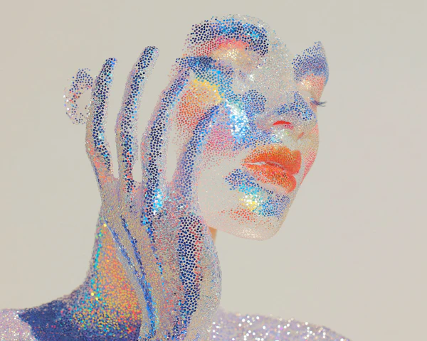 Surreal Glitter Portrait