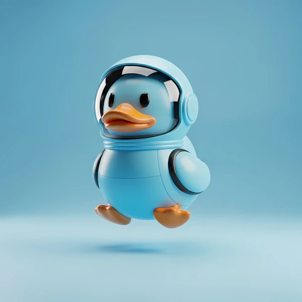 Astronaut Duck Illustration