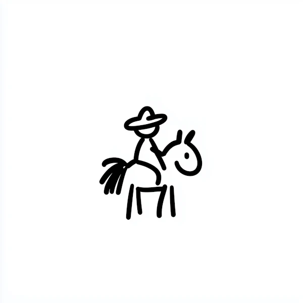 Stick Figure Horse Rider