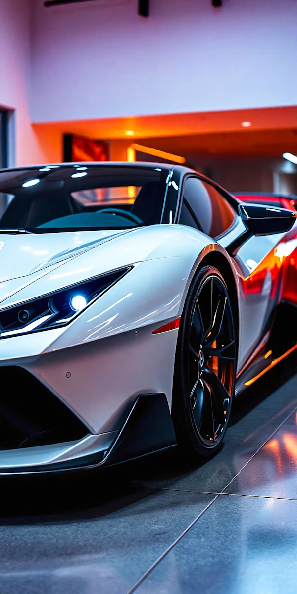 Sleek Modern Sports Car in Showroom