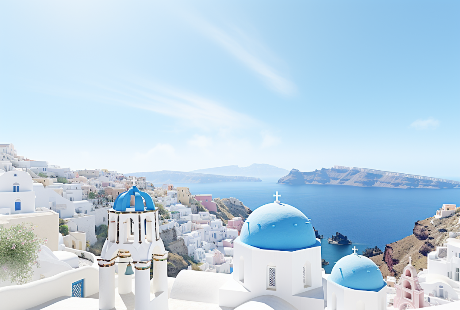 Santorini Splendor: A Vision in Blue and White