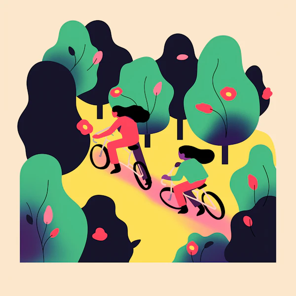 Cyclists in Abstract Art