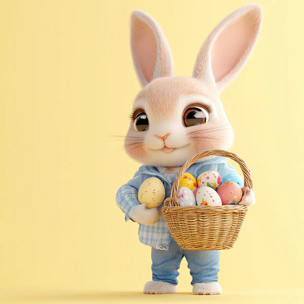 Animated Bunny with Eggs