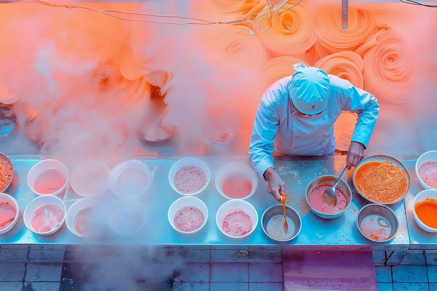 Chef in Vibrant Street Food Market