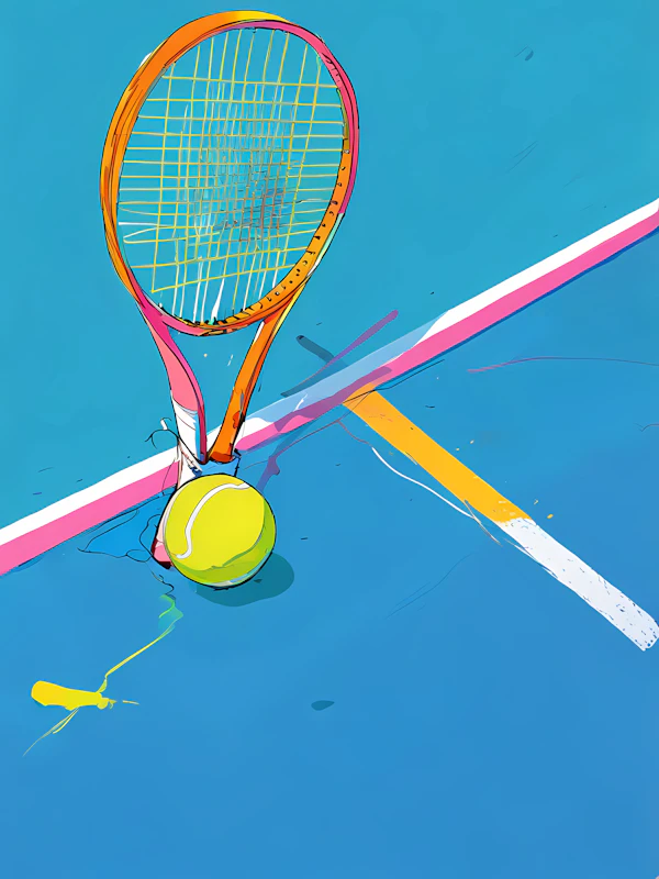 Vibrant Tennis Illustration