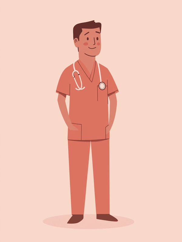 Friendly Healthcare Professional Illustration