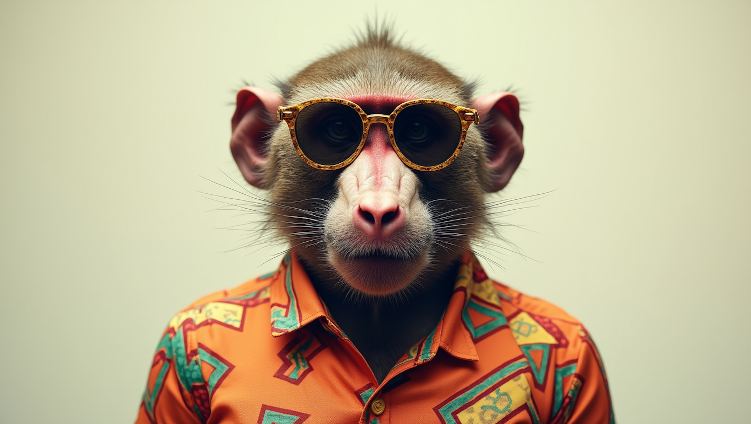 Fashionable Baboon Portrait