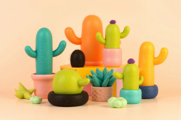 Colorful Cactus Display