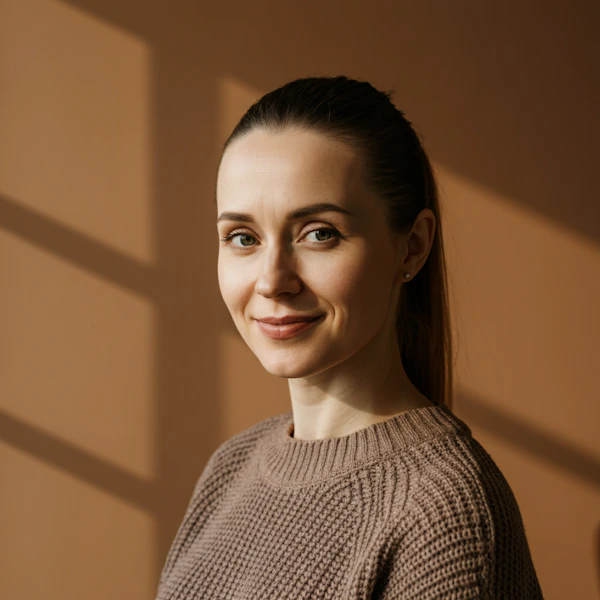 Serene Woman in Brown Sweater