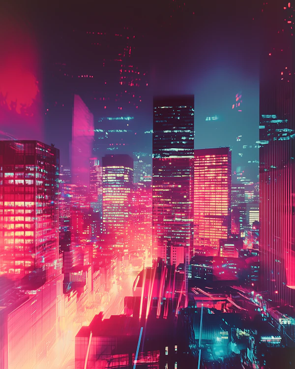 Neon Cityscape Night