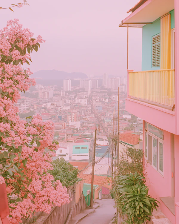 Pastel Urban Scene