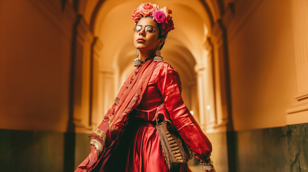 Regal Woman in Red