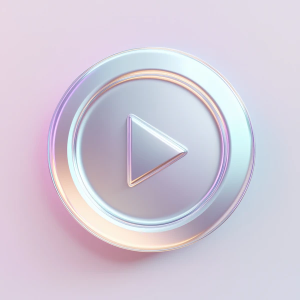 3D Metallic Play Button