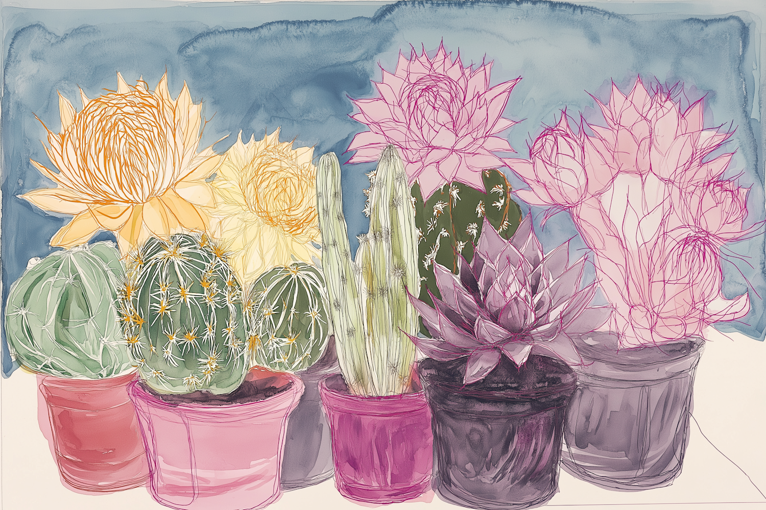 Artistic Cacti Collection