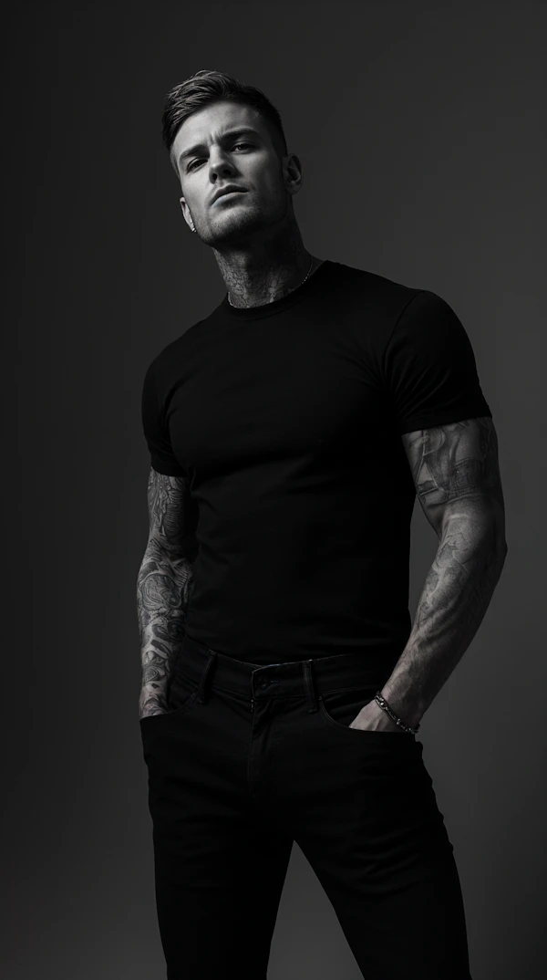 Confident Tattooed Man