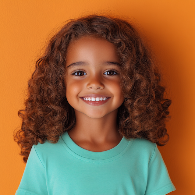 Joyful Girl with Vibrant Background