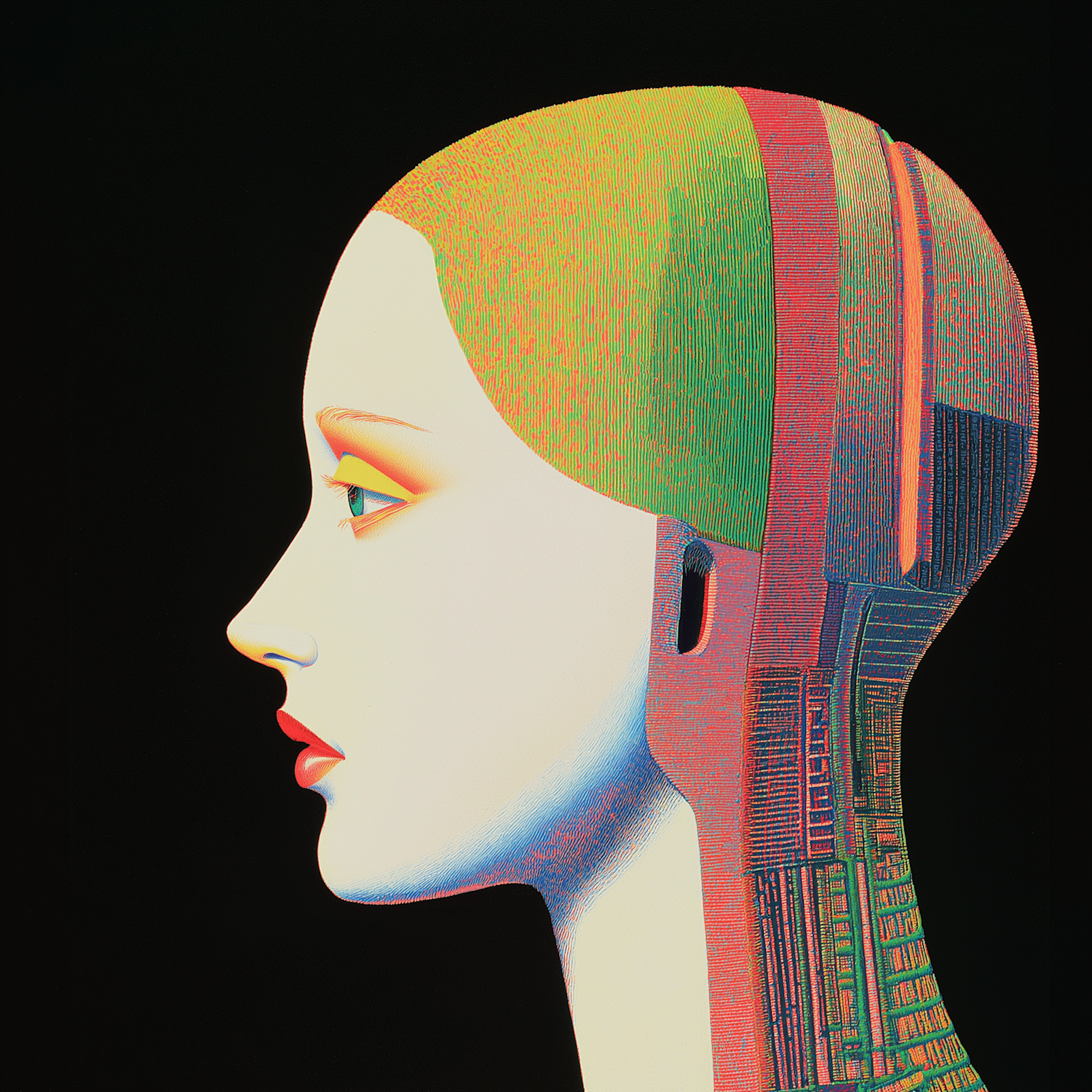 Lummi Illustration Futuristic HumanMachine Profile