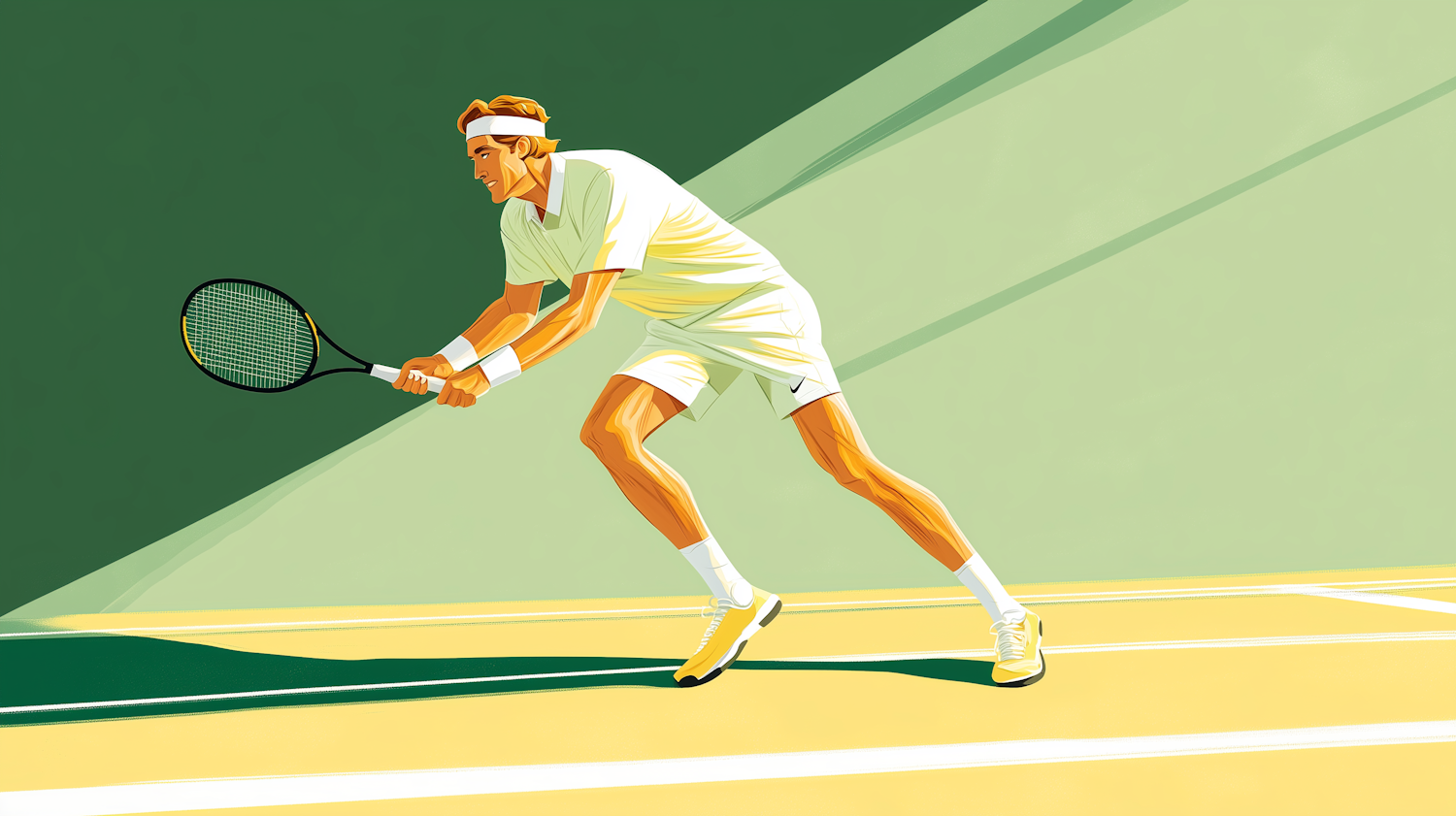 Dynamic Tennis Player Illustration