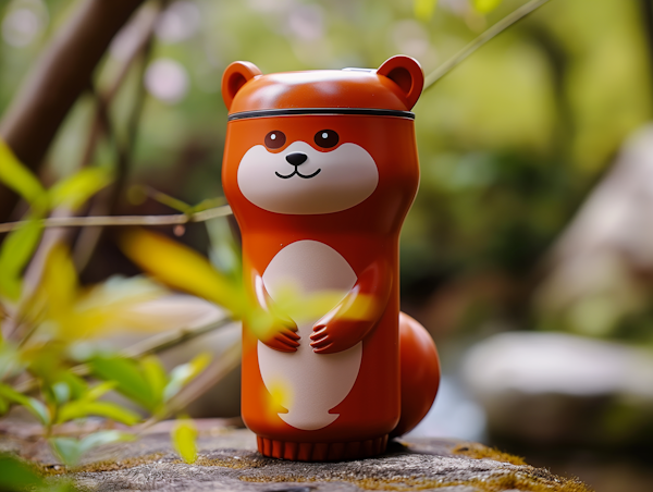 Red Panda Thermos in Nature