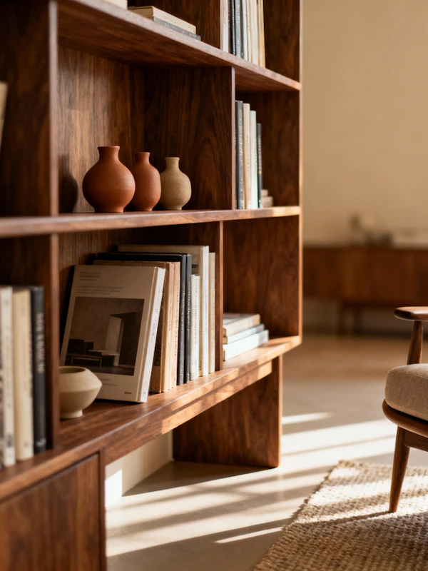 Cozy Bookshelf Scene