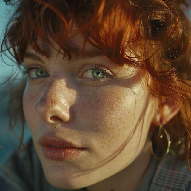 Close-up Portrait with Green Eyes