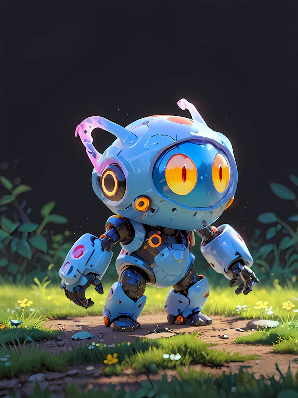 Whimsical Robot Outdoors