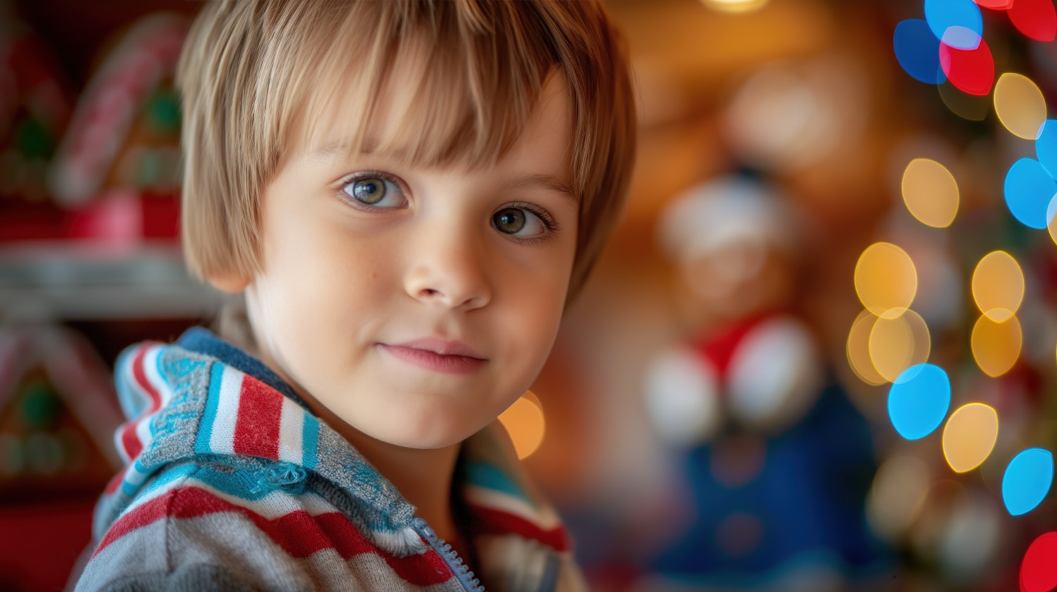 Child in Festive Atmosphere