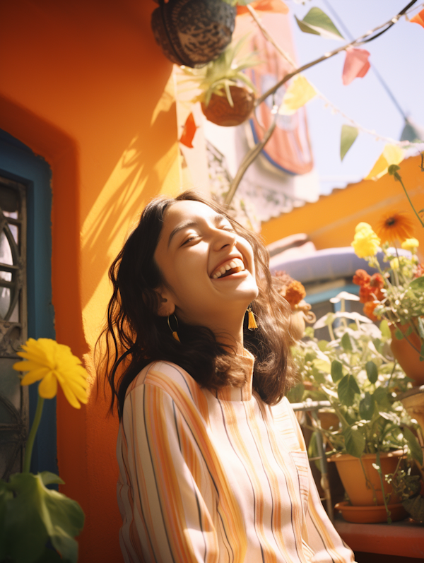 Sunny Joy - Asian Woman in Laughter