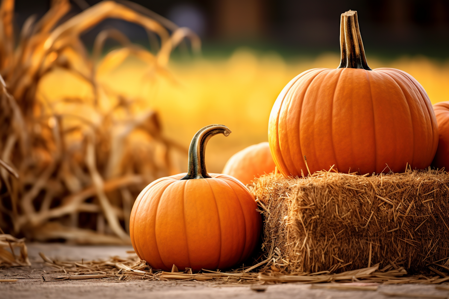 Autumnal Harvest: A Portrait of Golden Hour Pumpkins