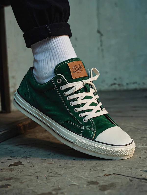 Stylish Green Sneaker Close-Up