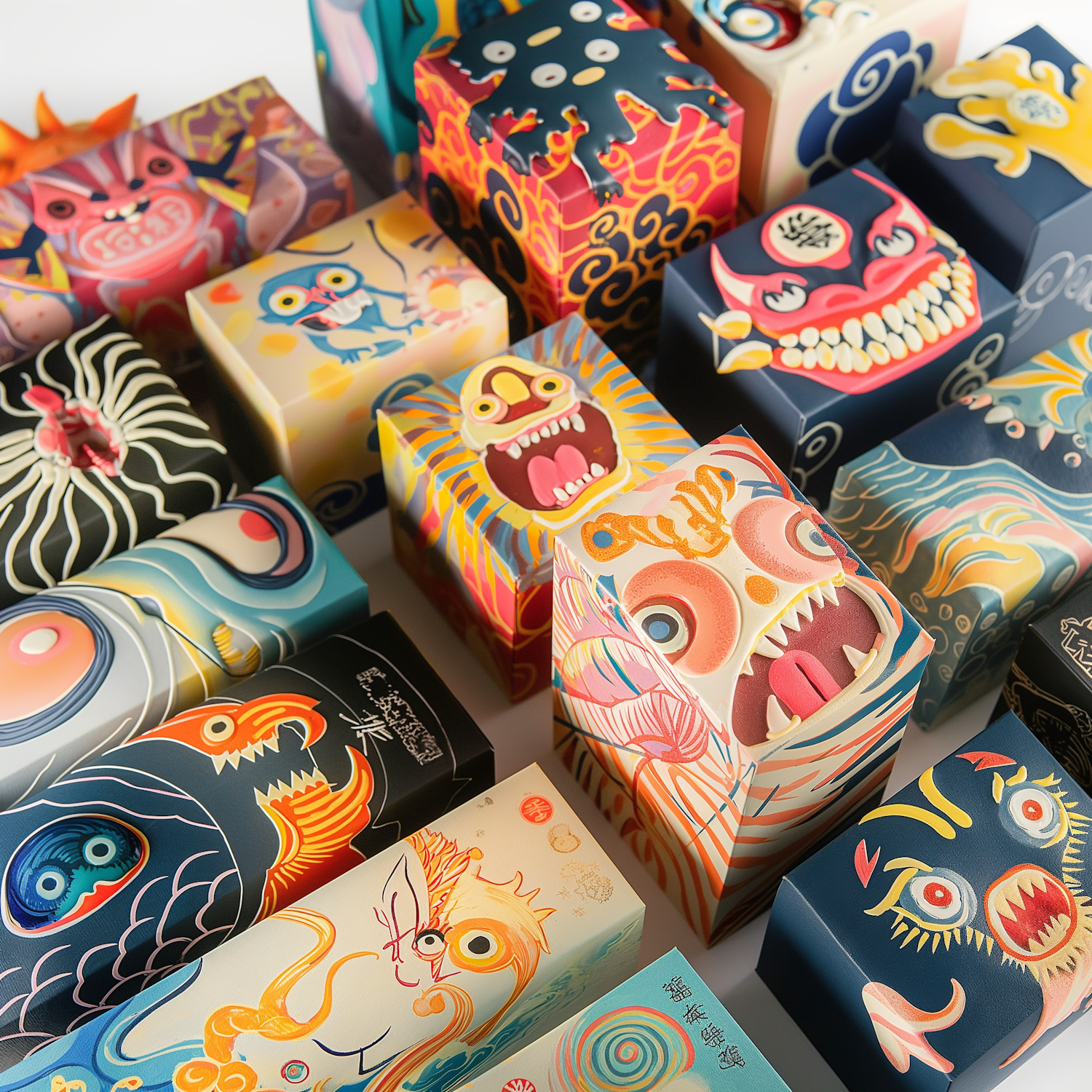 Artistic Boxes with Fantastical Creature Illustrations