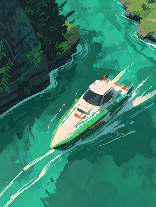 Speedboat Adventure Scene