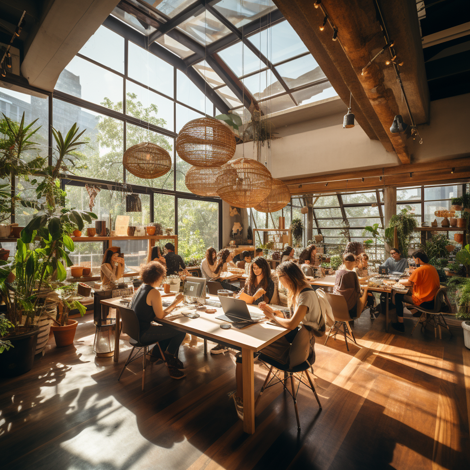 Modern Co-working Haven: A Blend of Productivity and Nature