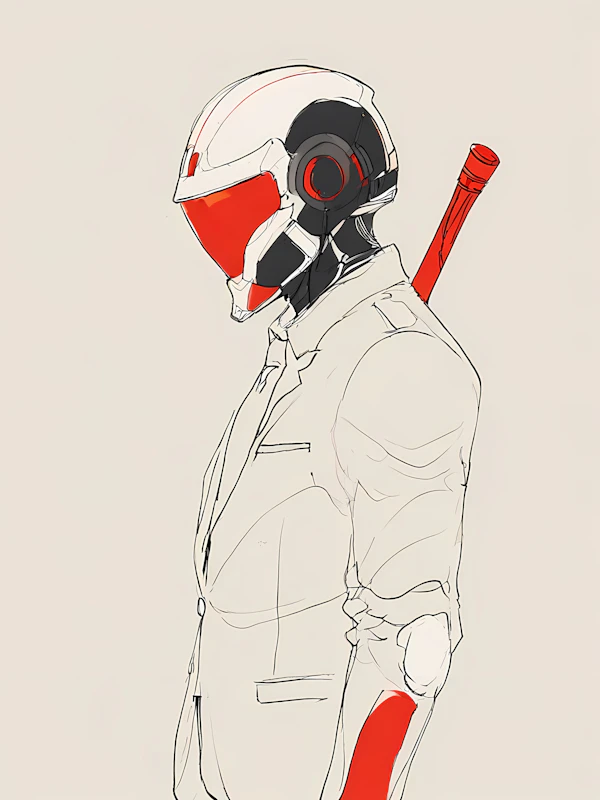 Futuristic Character with Helmet