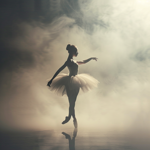 Graceful Ballet Dancer in Mystical Setting