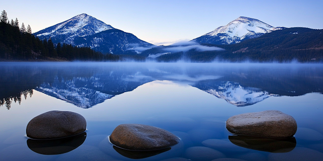 Serene Mountain Lake Reflection