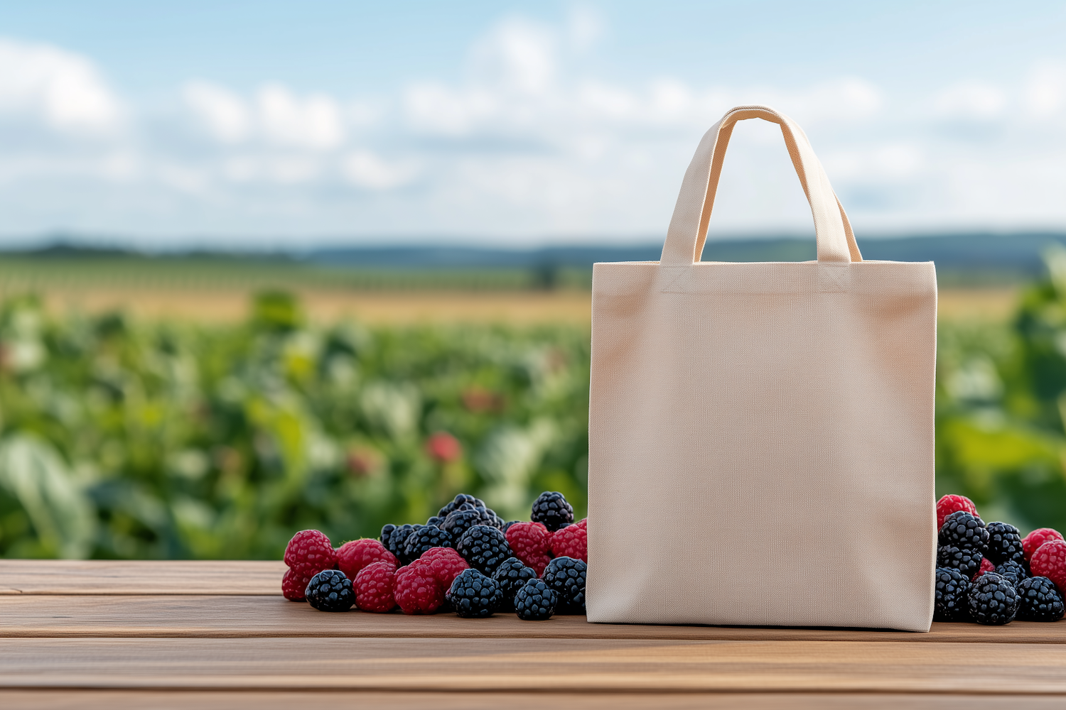 Eco-Friendly Tote with Berries