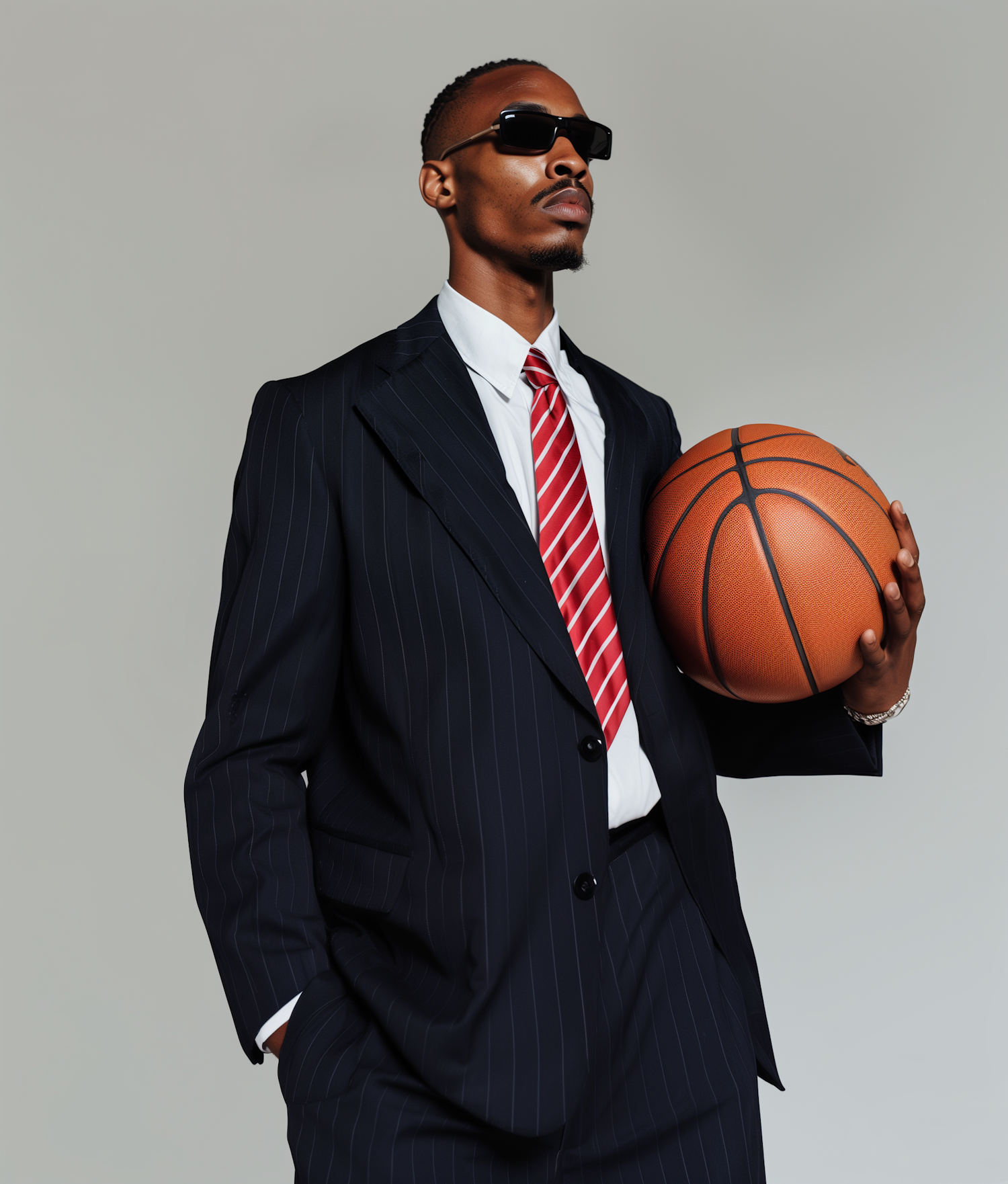 Stylish Man with Basketball