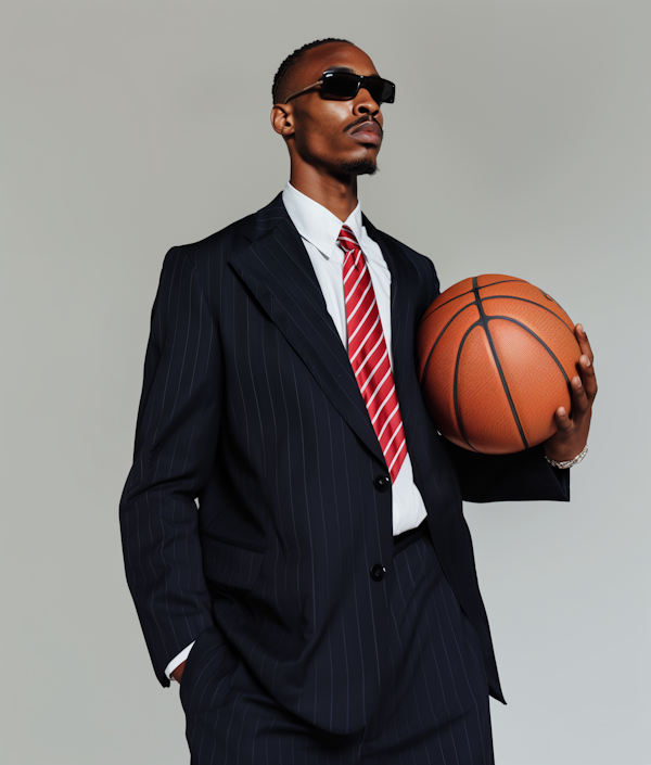 Stylish Man with Basketball