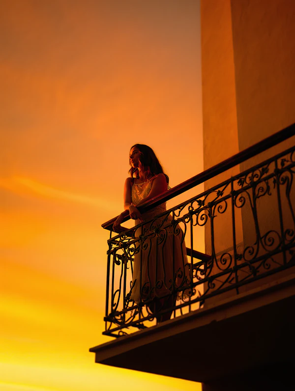Sunset Balcony Reflection