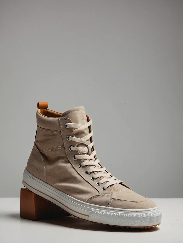Beige High-Top Sneaker