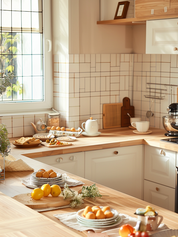 Inviting Kitchen Scene with Sunlight